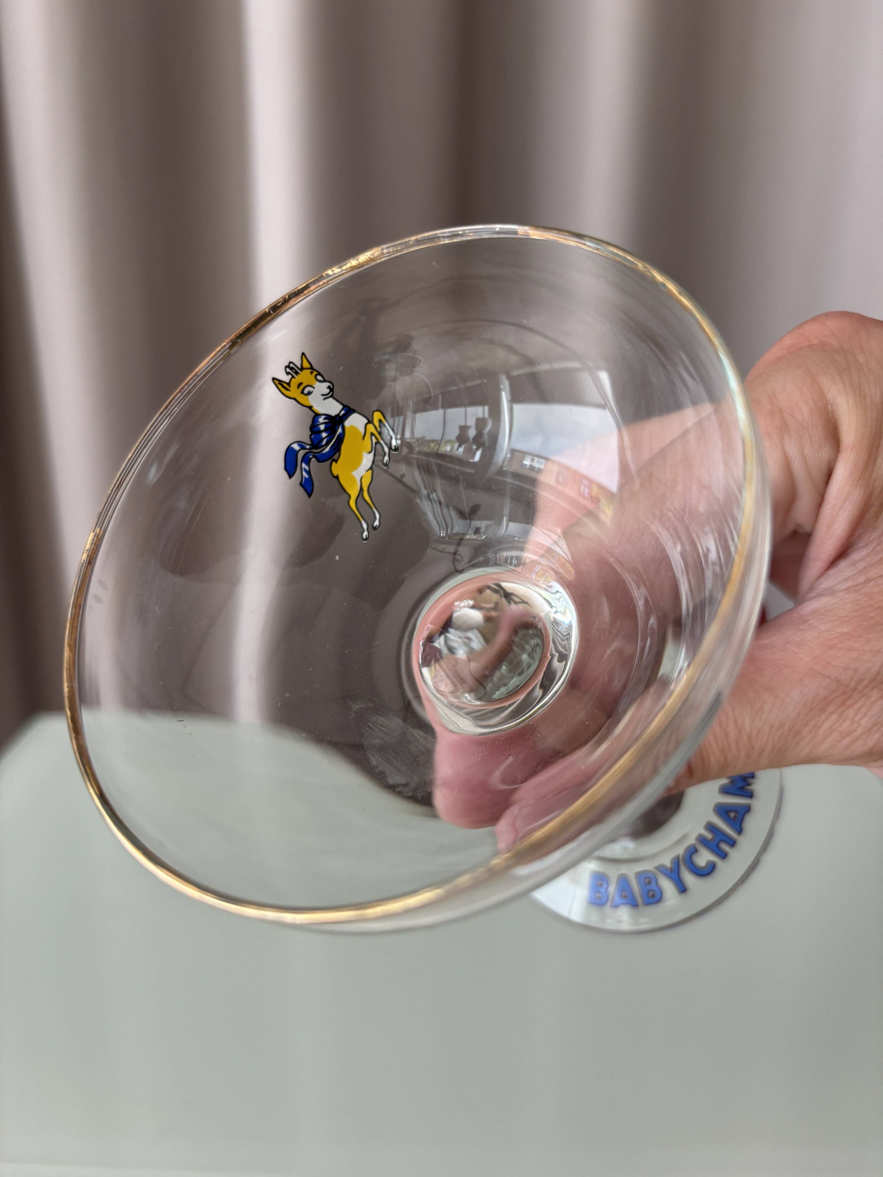 Set of 4 Vintage Babycham Champagne Coupes – Advertising Cocktail Glasses w