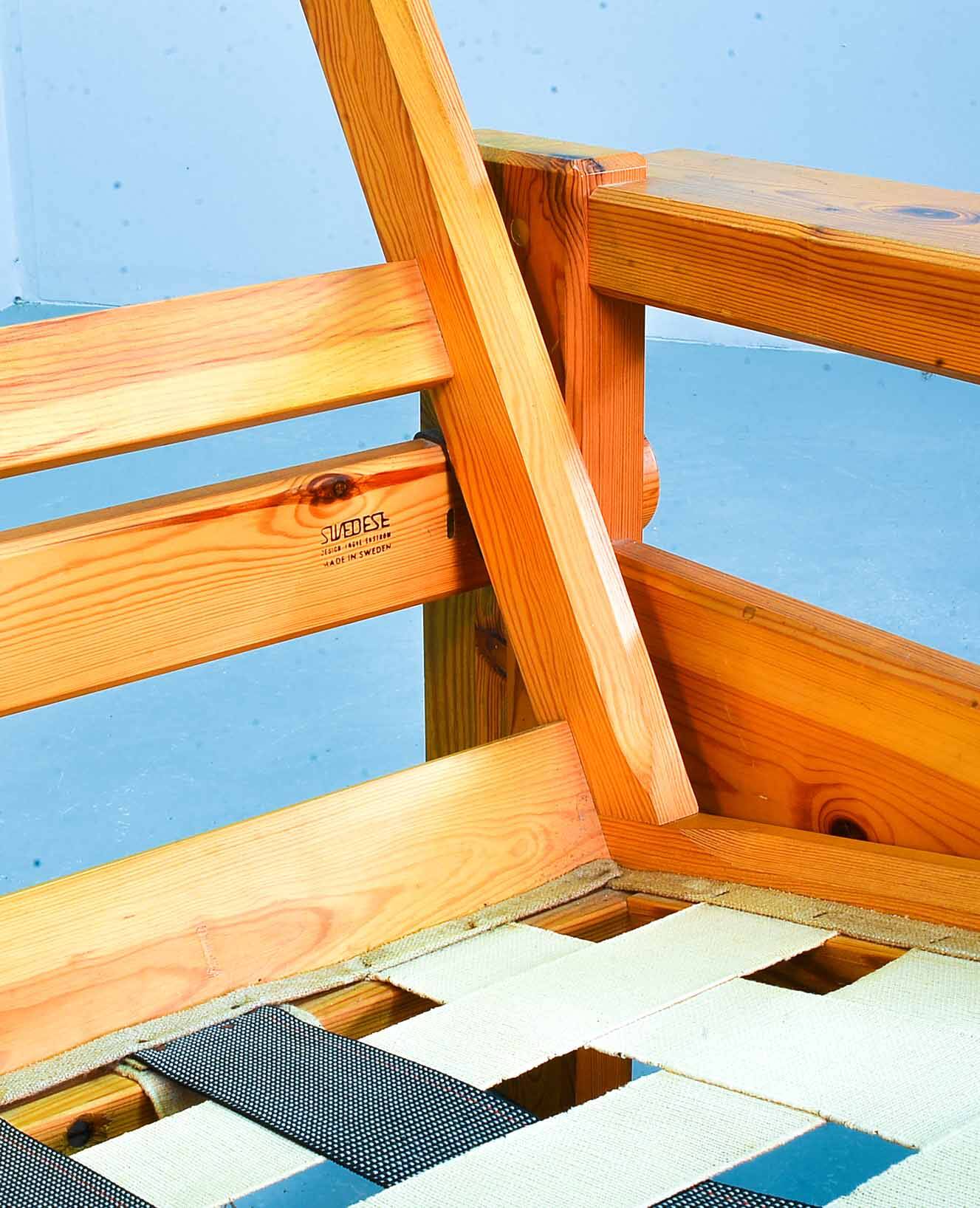 Multicolored Yngve Ekstrom Pinewood Lounge Chair Dymling for Swedese 1970s