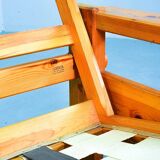 Multicolored Yngve Ekstrom Pinewood Lounge Chair Dymling for Swedese 1970s