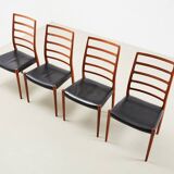 Ensemble de 4 chaises de salle à manger modèle 82 par Niels Otto Moller pour JL Mollers, 1971