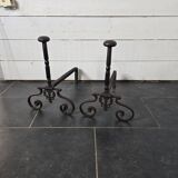 Pair of 19th C. cast iron andirons