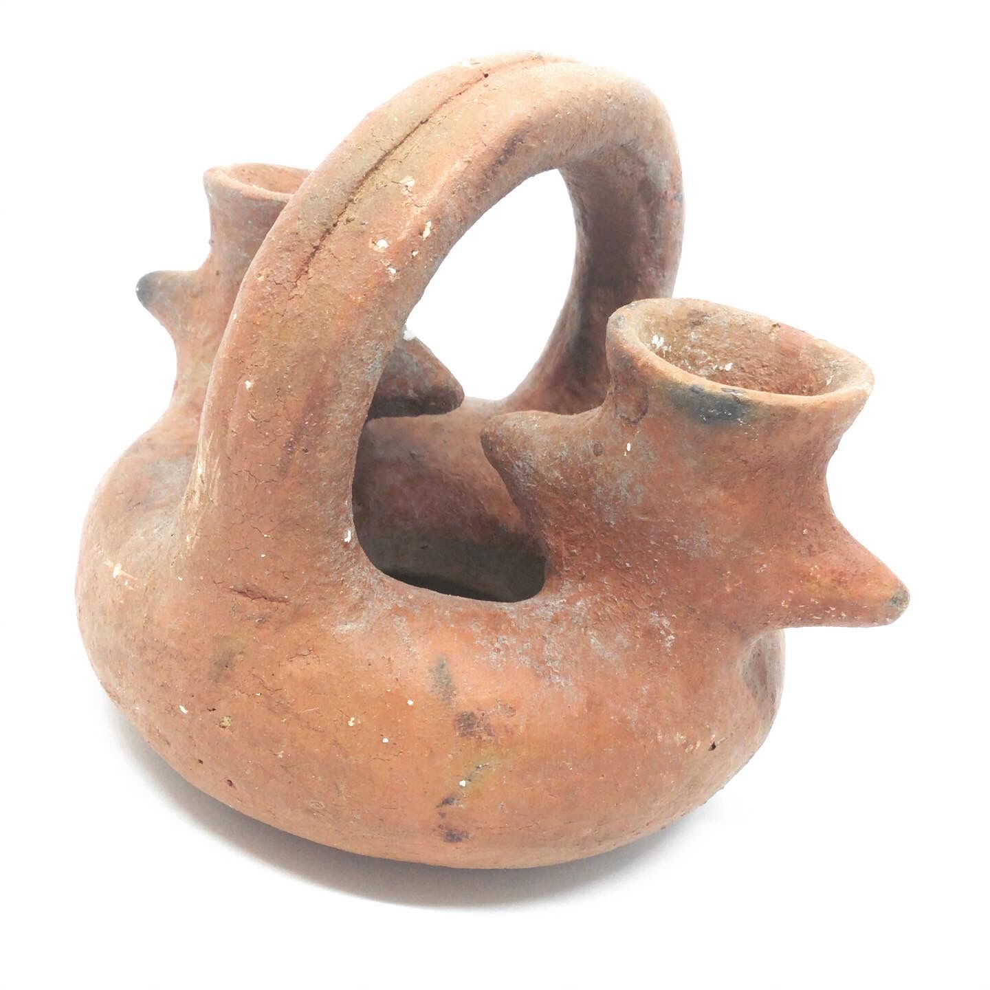 Brutalist terracotta candlestick