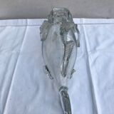 Ancien vase forme poisson verre soufflé