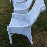 Set of vintage f rattan chairs