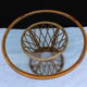 Table en bambou et verre 1960