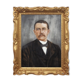 Portrait men 1930 in gold frame - art print