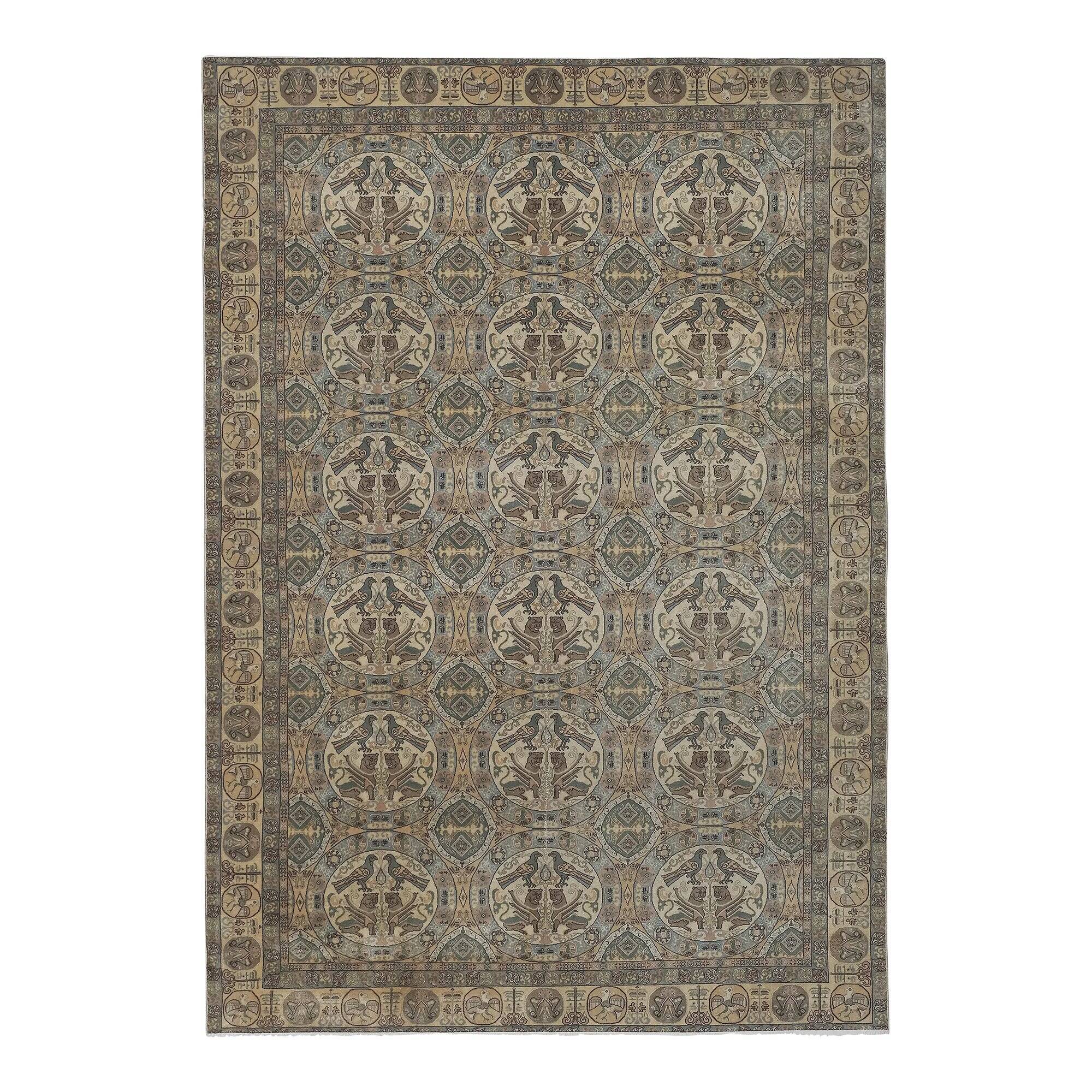 Vintage Turkish carpet handmade 194x276 cm