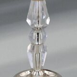 Art Deco Silver Table Lamp in Chrome Brass & Glass