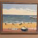 Original Swedish Oil on Canvas – "Day at the Beach" by Mona Starfelt – Signed – Dated 1989 – Framed