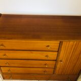 Vintage dresser, five drawers, one door, 60/70