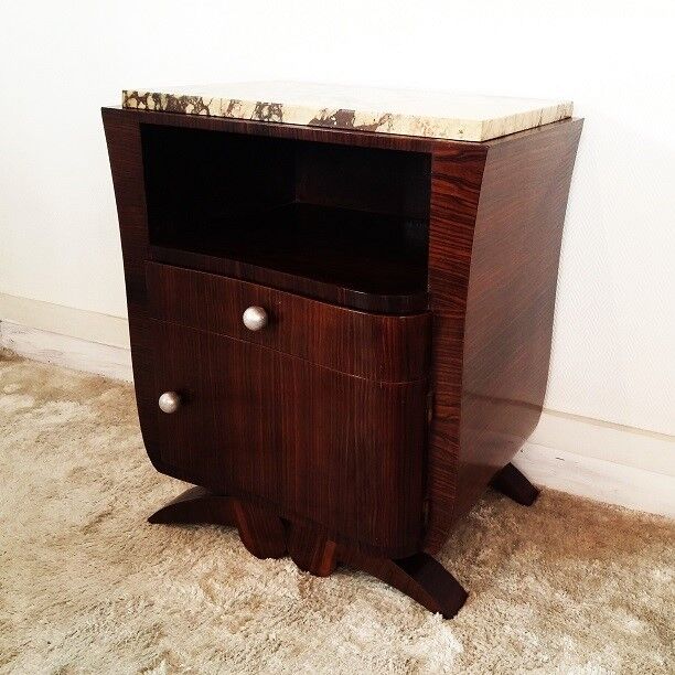 Bedside table in macassar ebony