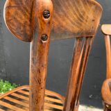 Set of 4 curved wooden bistro chairs