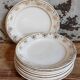 Eight Villeroy & Boch dessert plates with gold decor
