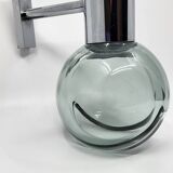 Glass and chrome wall lamp Eye Ball design Space Age Italy 1970
