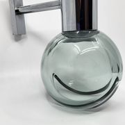 Glass and chrome wall lamp Eye Ball design Space Age Italy 1970