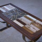 Ceramic and fir coffee table, 1960s