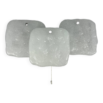 1960s/70s Ice Glass Wall Lamp by J.T. Kalmar, Austrian Design
