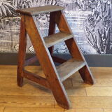 Old stepladder 3 wooden steps