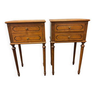 Pair of Louis XVI style bedside tables