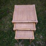 3 nesting rattan tables