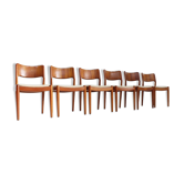 Chaises de salle à manger en teck danois vintage par Glostrup, ensemble de 6