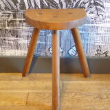 Vintage half-moon farm stool