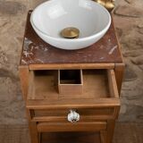 Antique wooden and red marble washstand (Art Deco style)