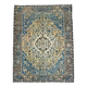 1960s Vintage Persian Handmade Wool Cotton Brown Area Rug 278x354