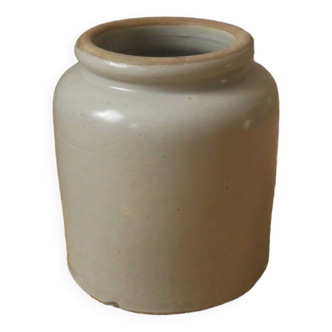 Pot céramique vase en grès vintage décoration campagne bohème fabrication artisanale brocante