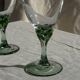 Set of 4 vintage green stemmed glasses H16
