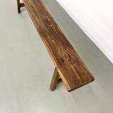 Antique bench in solid walnut