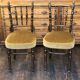 2 velvet seated bistro chairs