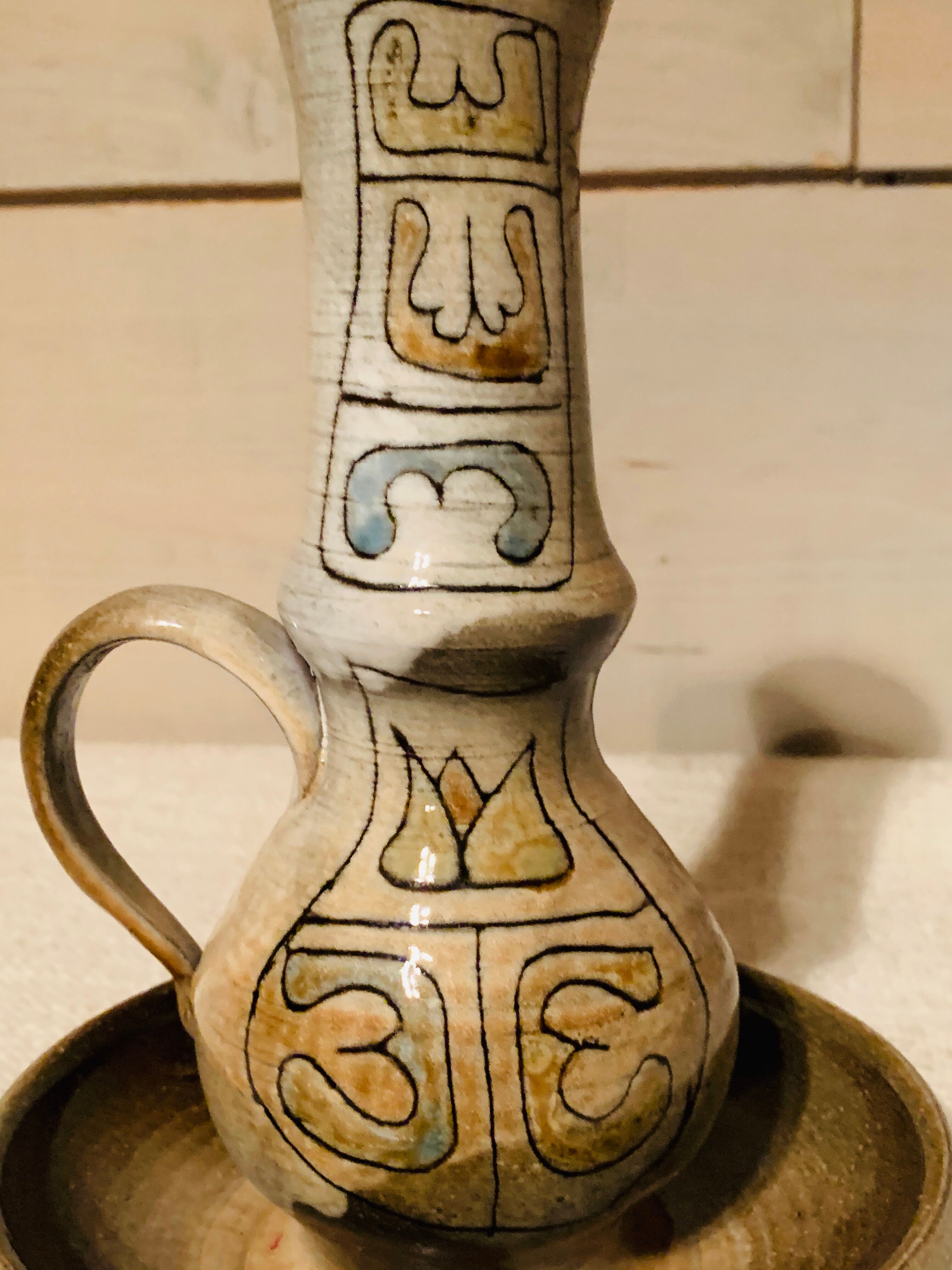 Vintage modernist ceramic candle