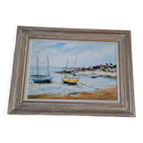 Oil painting on canvas Breton seaside landscape