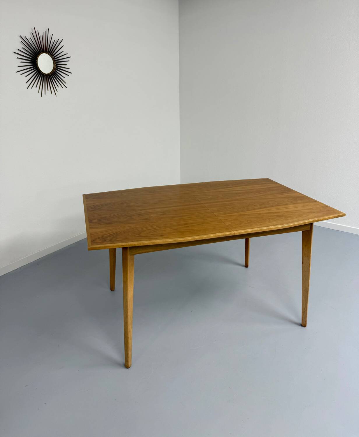 Table de repas à rallonges en hêtre massif design scandinave années 70