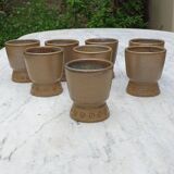 8 verres mazagrans en grès vintage 1970