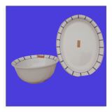 Set of 2 Basque stoneware dishes