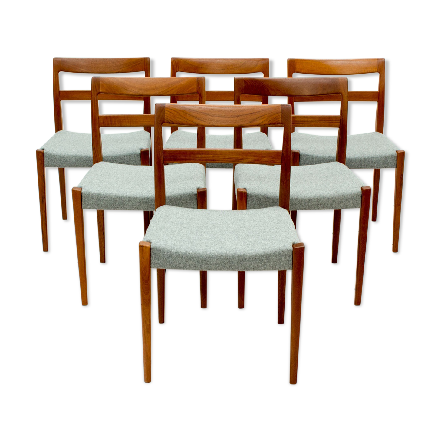 1960s Swedish garmi teak dining chairs by Nils Jonsson for Troeds, set of 6