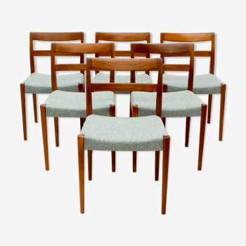 1960s Swedish garmi teak dining chairs by Nils Jonsson for Troeds, set of 6