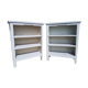 Pair Old Furniture Library 3 Vintage Grey Wood Shelves