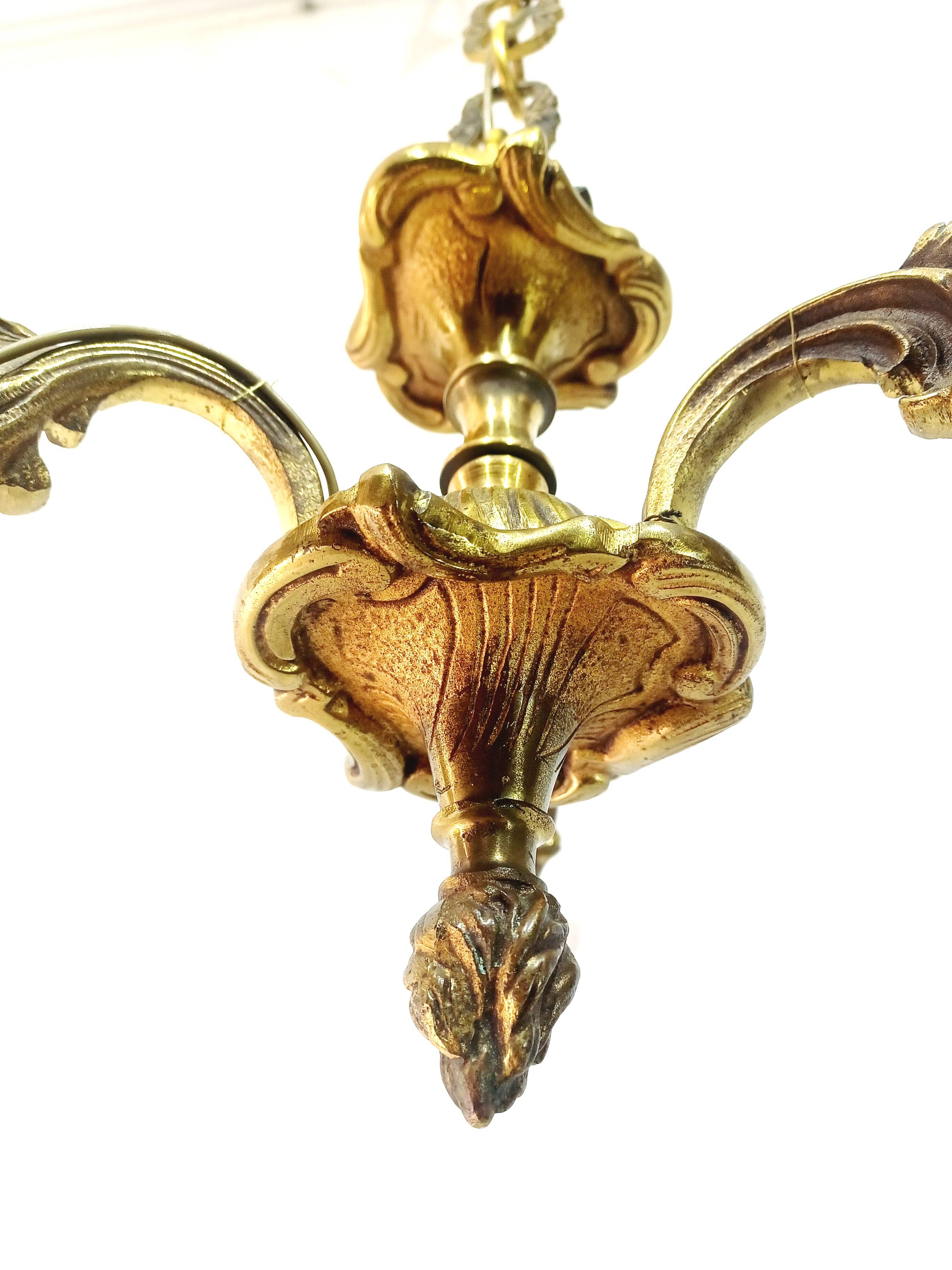 3-Light Bronze Chandelier