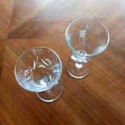 Set of 8 engraved glasses old with liquor or digestive 50s