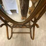 Rattan psyche mirror