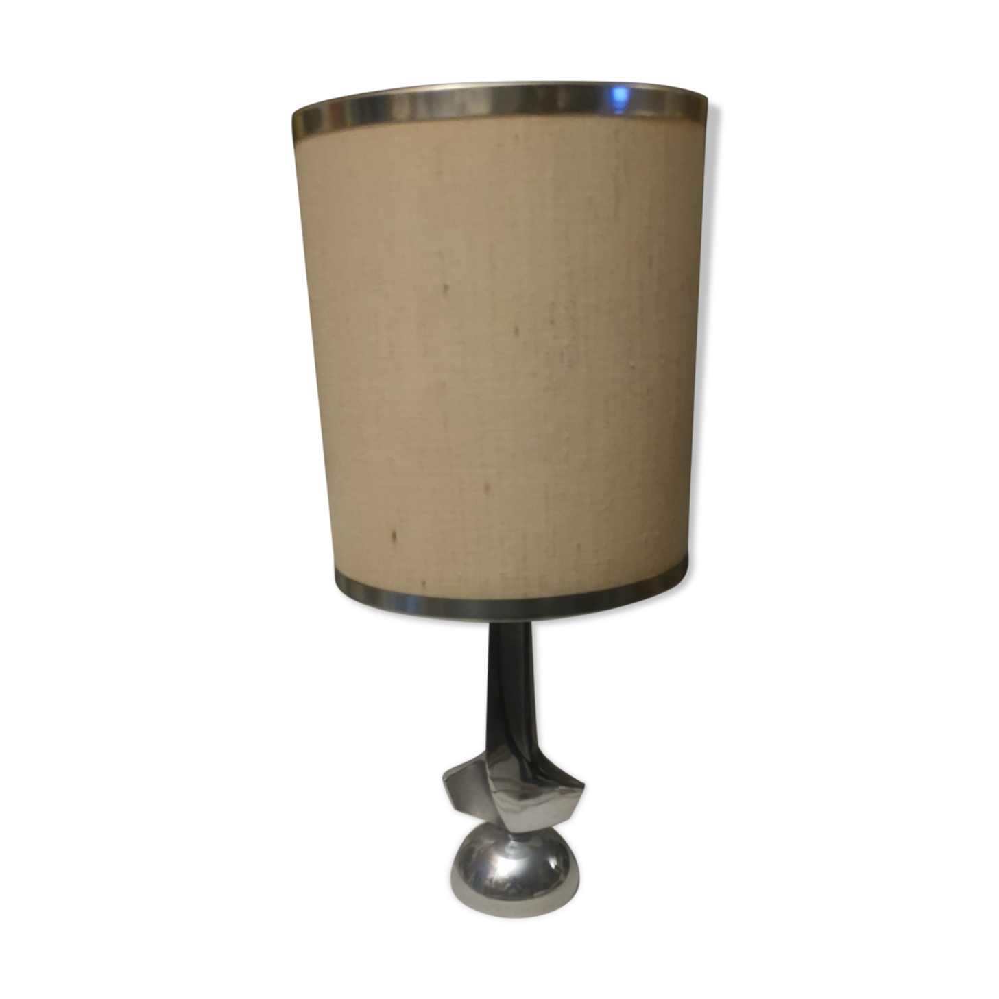 Chrome-plated metal lamp circa 1970