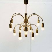 German vintage brass chandelier by Star Leuchten, 1970s.