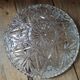 Fruit cup Display Dish stars chiseled Hollow molded glass old vintage
