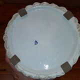 Porte-parapluie vintage italien en céramique blanche style bambou