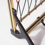 1950s Gold Aluminum Wall Coat Rack with Shelf (59.5 cm)