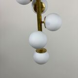 Italian opalglass and brass bubble lamp 1950