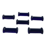 6 portes-couteaux en verre bleu